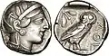 Attische Tetradrachme, um 410 v. Chr. (17,21 g)