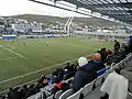Blick nach Westen übers Spielfeld