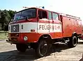 TLF 16 auf allradgetriebenen Fahrgestell IFA-W50 LA in der typischen Lackierung der DDR ab 1985.