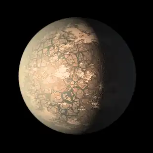 Fiktionale Darstellung von Trappist-1 f von 2018