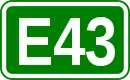 Zeichen der Europastraße 43