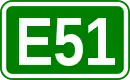 Zeichen der Europastraße 51