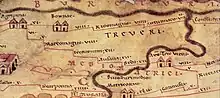 Ausschnitt  Tabula Peutingeriana Strecke Köln-Trier