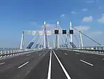 Der neue Teil der Brücke, zwei Tage vor der Freigabe für den Verkehr, 2013