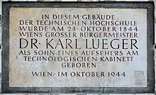 Gedenktafel für Karl Lueger