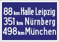 Tafeln mit Fernzielangaben ab 1938