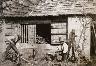 Schreiner in Lacock, Kalotypie, etwa 1843
