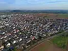 Blick über den Ortskern von Tamm in Richtung Hohenasperg
