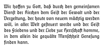 Auszug aus der Stuttgarter Erklärung, 1946 (Computersatz)