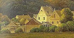 Detailansicht obigen Bildes mit dem römischen Tempel