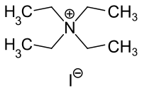 Strukturformel von Tetraethylammoniumiodid