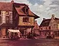 Markt in der Normandie, um 1832, Öl auf Leinwand, 29,5 × 38 cm, Sankt Petersburg, Eremitage