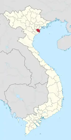 Karte von Vietnam mit der Provinz Tỉnh Thái Bình hervorgehoben