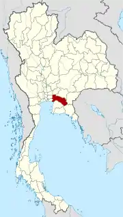 Karte von Thailand mit der Provinz Chachoengsao hervorgehoben