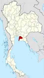 Karte von Thailand mit der Provinz Chon Buri hervorgehoben