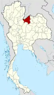 Karte von Thailand mit der Provinz Loei hervorgehoben