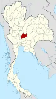 Karte von Thailand mit der Provinz Lop Buri hervorgehoben