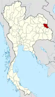 Karte von Thailand mit der Provinz Mukdahan hervorgehoben