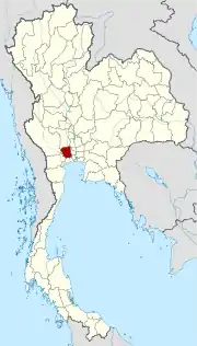 Karte von Thailand mit der Provinz Nakhon Pathom hervorgehoben