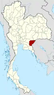 Karte von Thailand mit der Provinz Sa Kaeo hervorgehoben