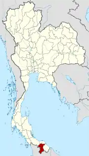 Karte von Thailand mit der Provinz Yala hervorgehoben