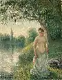 Jeune paysanne nue debout