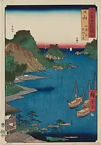 65: Provinz HyūgaAburatsu-no-minato Obi-Ōshima(油津ノ湊 飫肥大嶌)