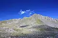 Blick vom Bealach Coire Mhàlagain nach Nordwesten, links The Saddle, in Bildmitte der Sgùrr na Forcan mit der Forcan Ridge