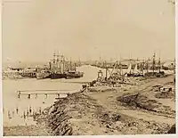 Der Yarra River in Melbourne, um 1858