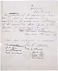 Erklärung Roosevelts zum Ausschluss Pater Zahms, 1. Februar 1914