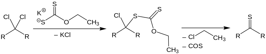 Synthese von Thioketonen aus geminalen Dichloriden (Ketochloriden)