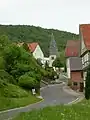 Blick auf die Kirche aus Richtung Eltmannsee