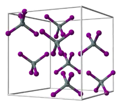 Kristallstruktur von Zinn(IV)-iodid _ Sn4+ 0 _ I−