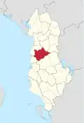 Lage des Kreises Tirana