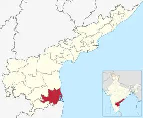 Positionskarte des Distrikts Tirupati