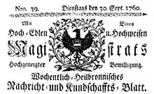 Wochentlich-Heilbronnisches Nachricht- und Kundschafts-Blatt