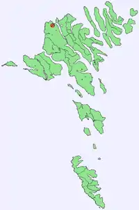 Tjørnuvík auf der Färöerkarte