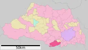 Lage Tokorozawas in der Präfektur