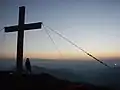 Sonnenaufgang am Gipfel, Blick Richtung Wilder Kaiser