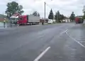 Straße vor dem Grenzübergang in die Slowakei