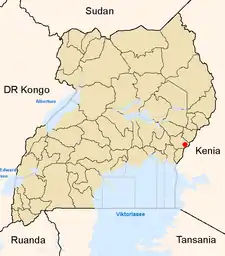 Lage von Tororo innerhalb Ugandas