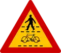 Paralleler Fußgänger- und Radfahrerüberweg