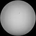 Sonne im Weißlicht, 15:52 Uhr MESZ, gesehen von Süddeutschland