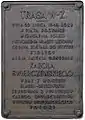 Erinnerungstafel zur Einweihung der Trasa W-Z am 22. Juli 1949