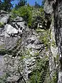 Treppe auf dem Sentier des Roches
