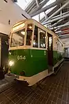 Triebwagen 854 im Straßenbahnmuseum Dresden, April 2016