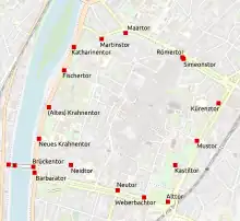 Lage der Stadttore