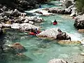 Wildwasserpaddeln auf der Soča