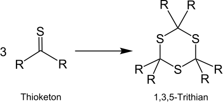 Trimerisierung von Thioketonen zu 1,3,5-Trithianen