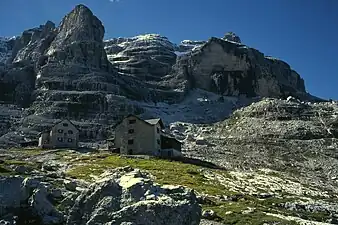 Die Tuckett-Hütte in der Brenta